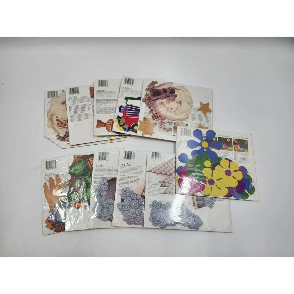 Wallies Wallpaper Cutouts Lot 10 Packs Retro Flower Sailboat Nursery Topiary